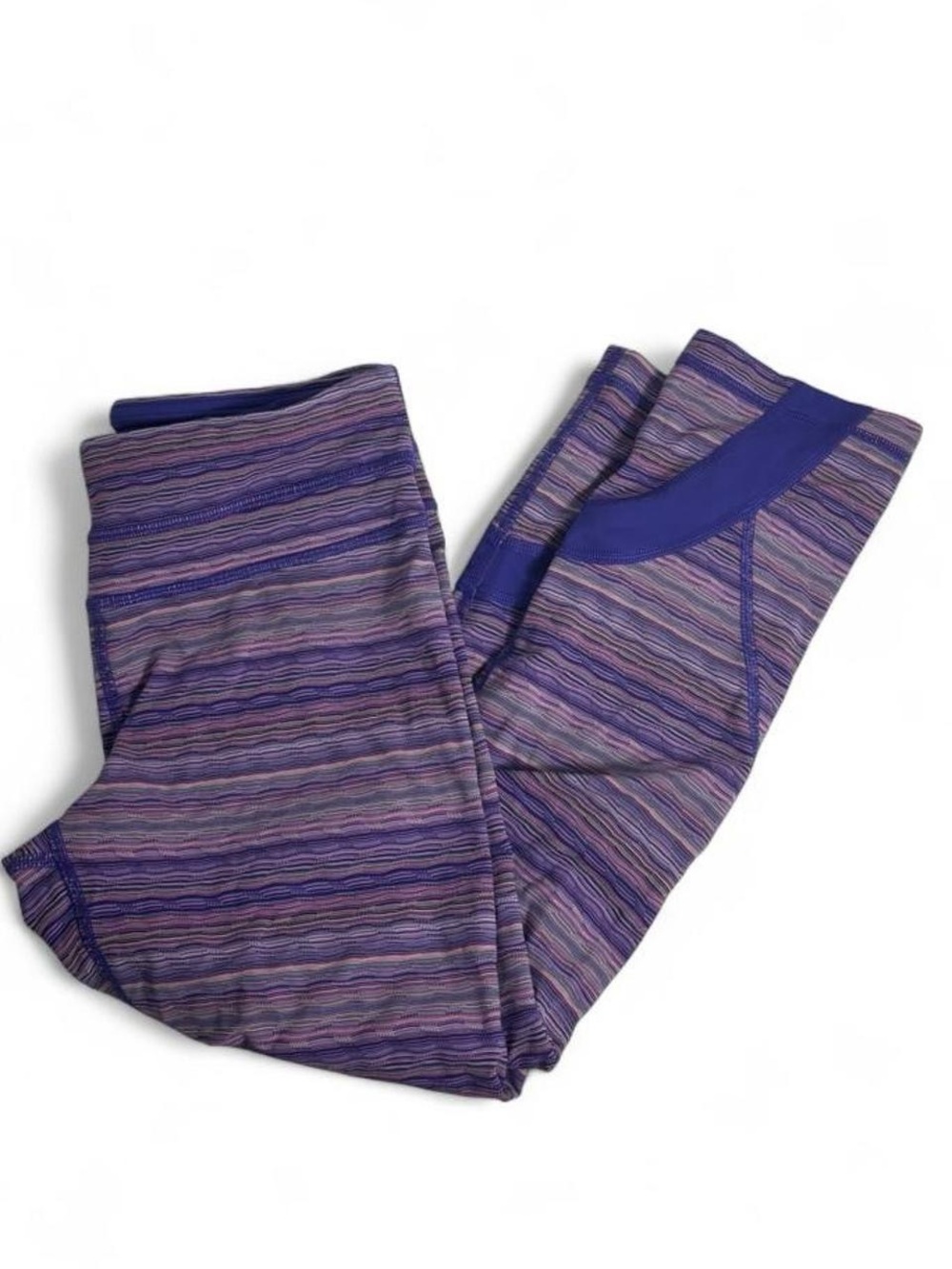 lululemon athletica Purple Striped Cropped Leggings